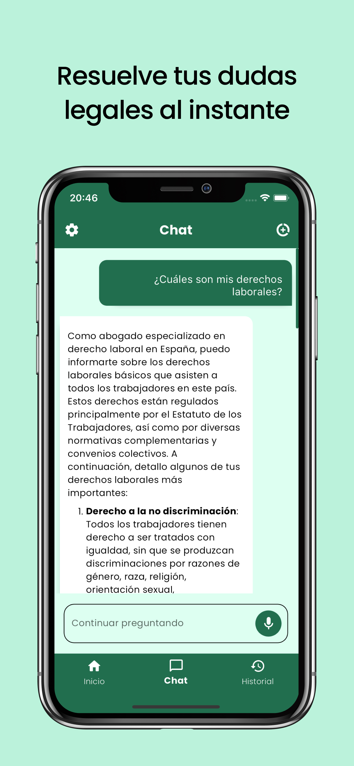 Resuelve tus dudas legales instantáneamente